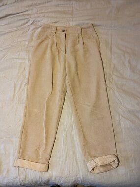 Women’s Beige Corduroy Pants - Classic Casual Trousers
